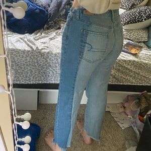 American eagle 2 tone mom jeans